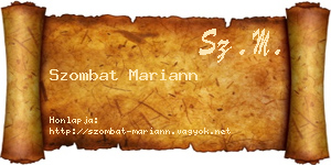 Szombat Mariann névjegykártya