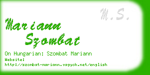 mariann szombat business card